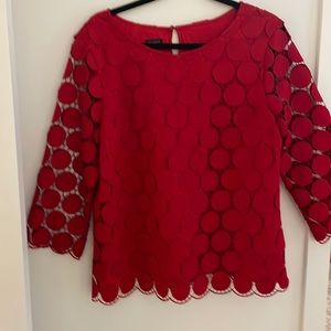 Talbots Red Holiday Top